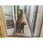 Средна картина масло на платно Испания, хубава двойна рамка - 3619 - КА41
